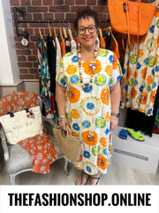 Fly Out bold flowers midi dress 14-20