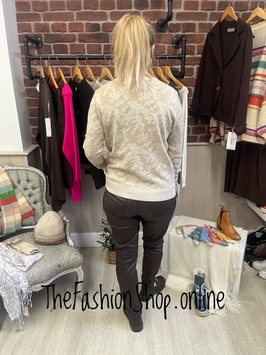 Lucy beige jacquard jumper sizes 8-10 and 12-14