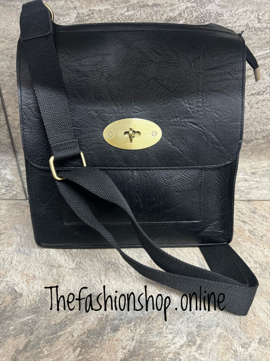 Large black messenger bag