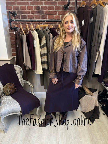 Milan Damson Fine Ribbed Skirt 8-16