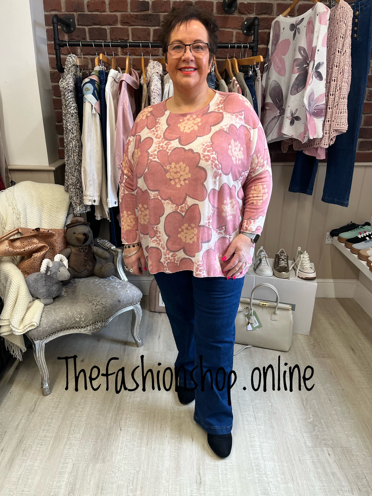 Faith pink flowers top 18-24