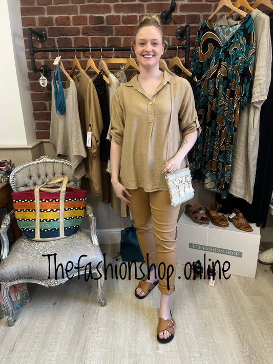 Heidi camel blouse 10-16