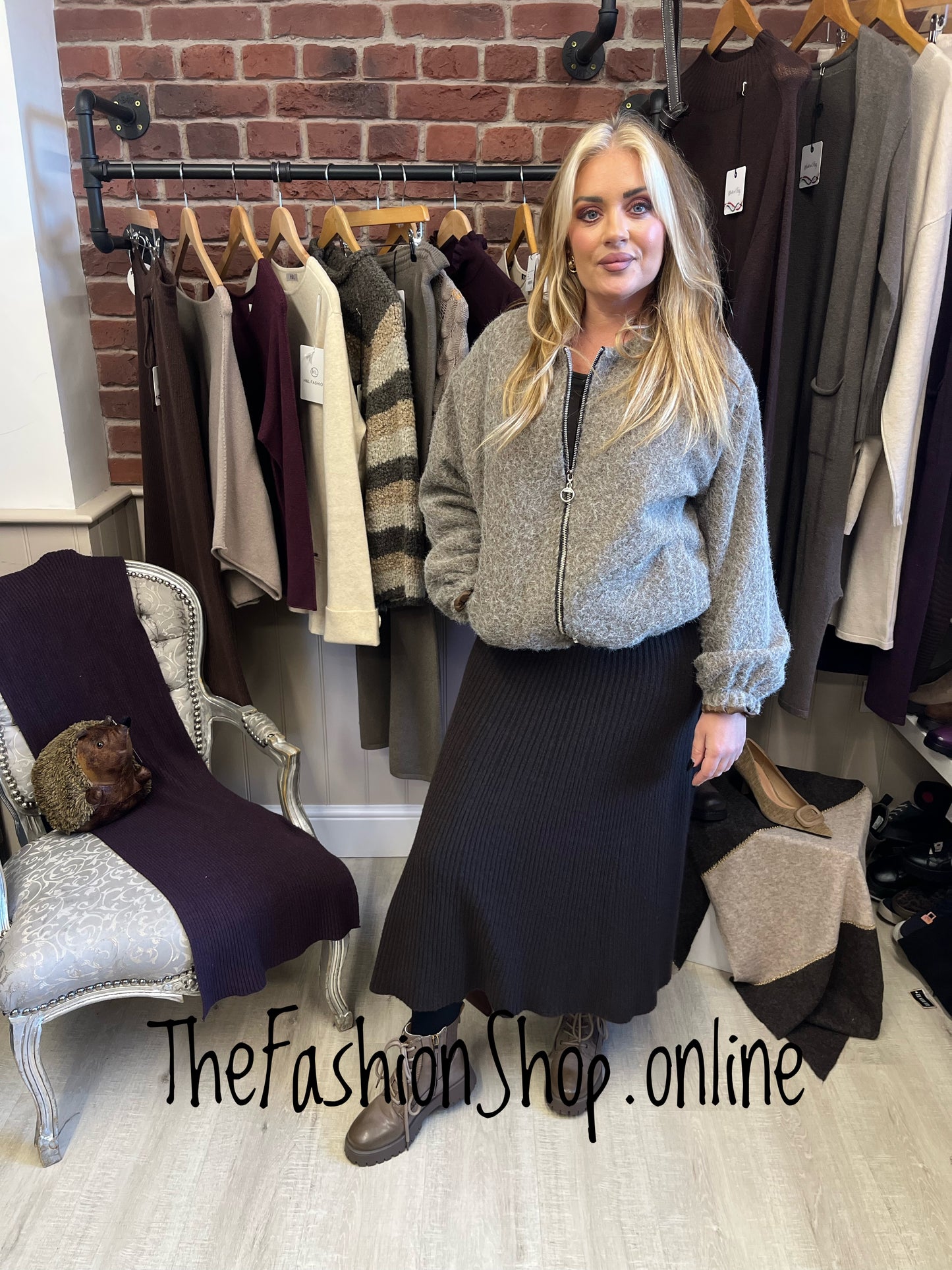 Carolyn mocha boucle bomber jacket 8-14