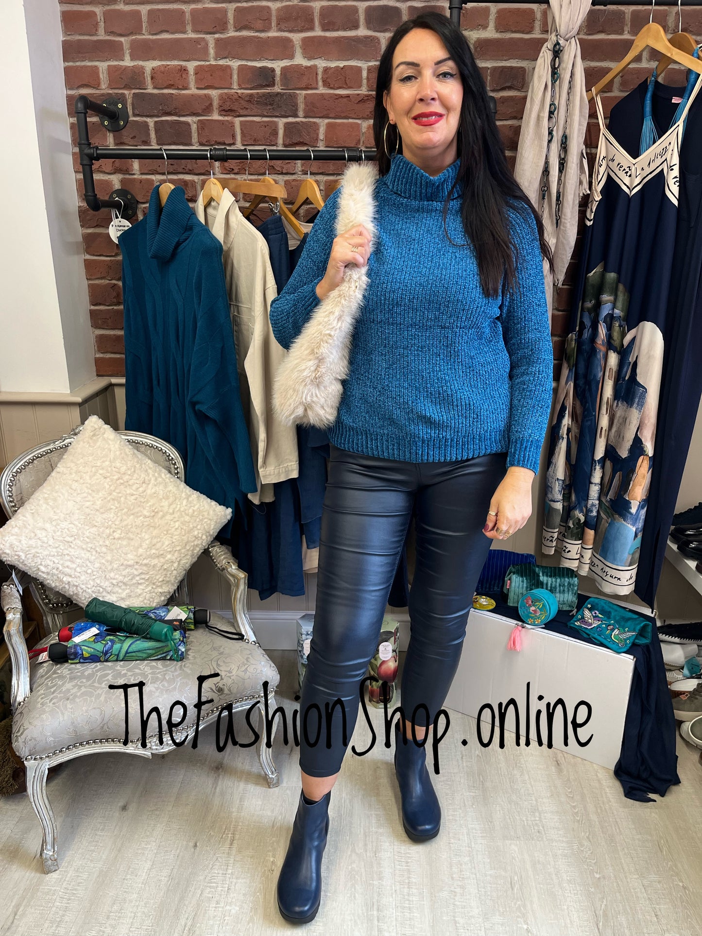 Liv teal chenille jumper 8-14