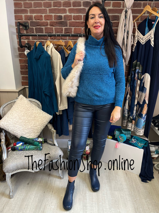 Liv teal chenille jumper 8-14