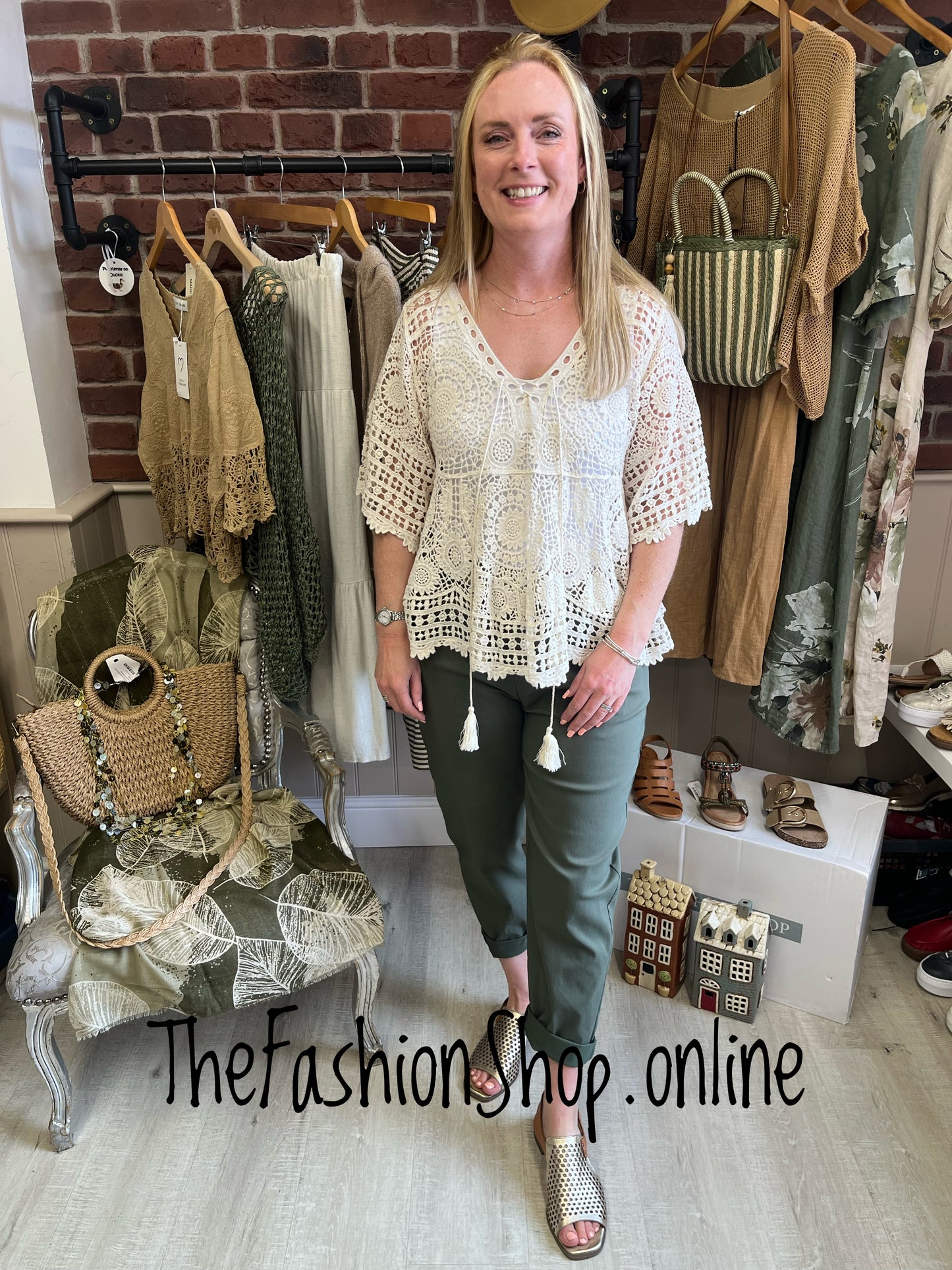Alex cream crochet top 12-16