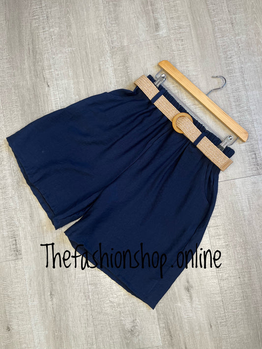 Melissa navy shorts with belt 8-14