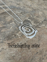 Jess & Lou silver spiral necklace