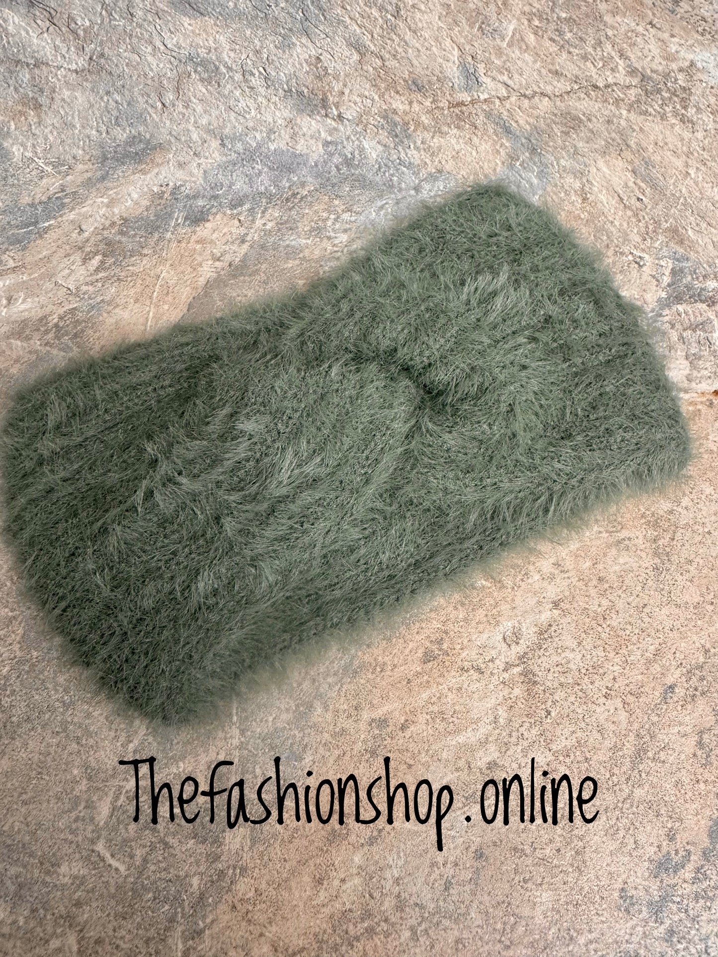 Zoe knot Front Headband in Khaki Green