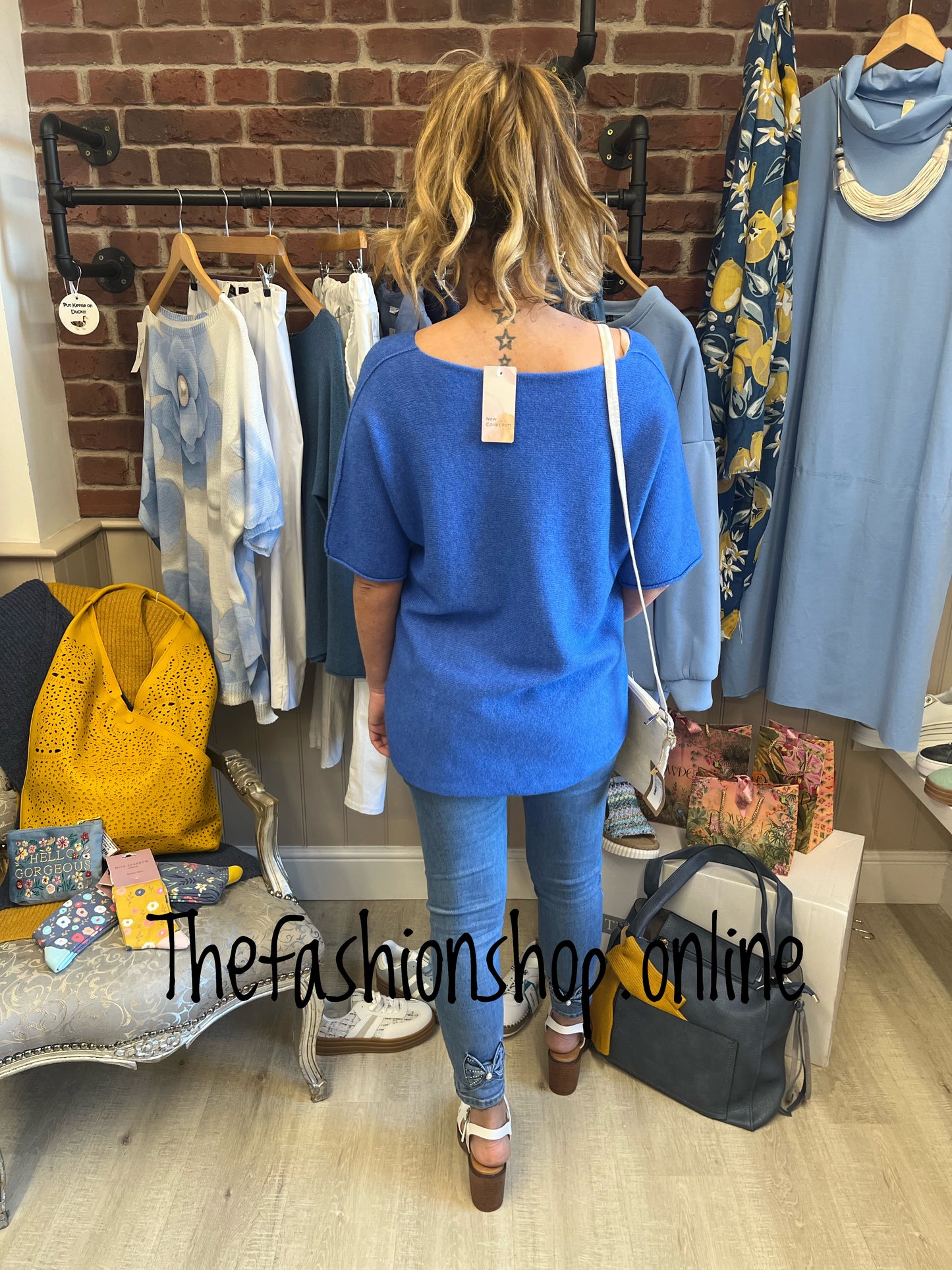 Harper royal blue knitted top 10-16