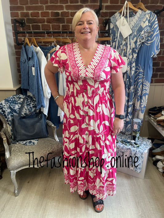 Harmony hot pink summer dress 10-18