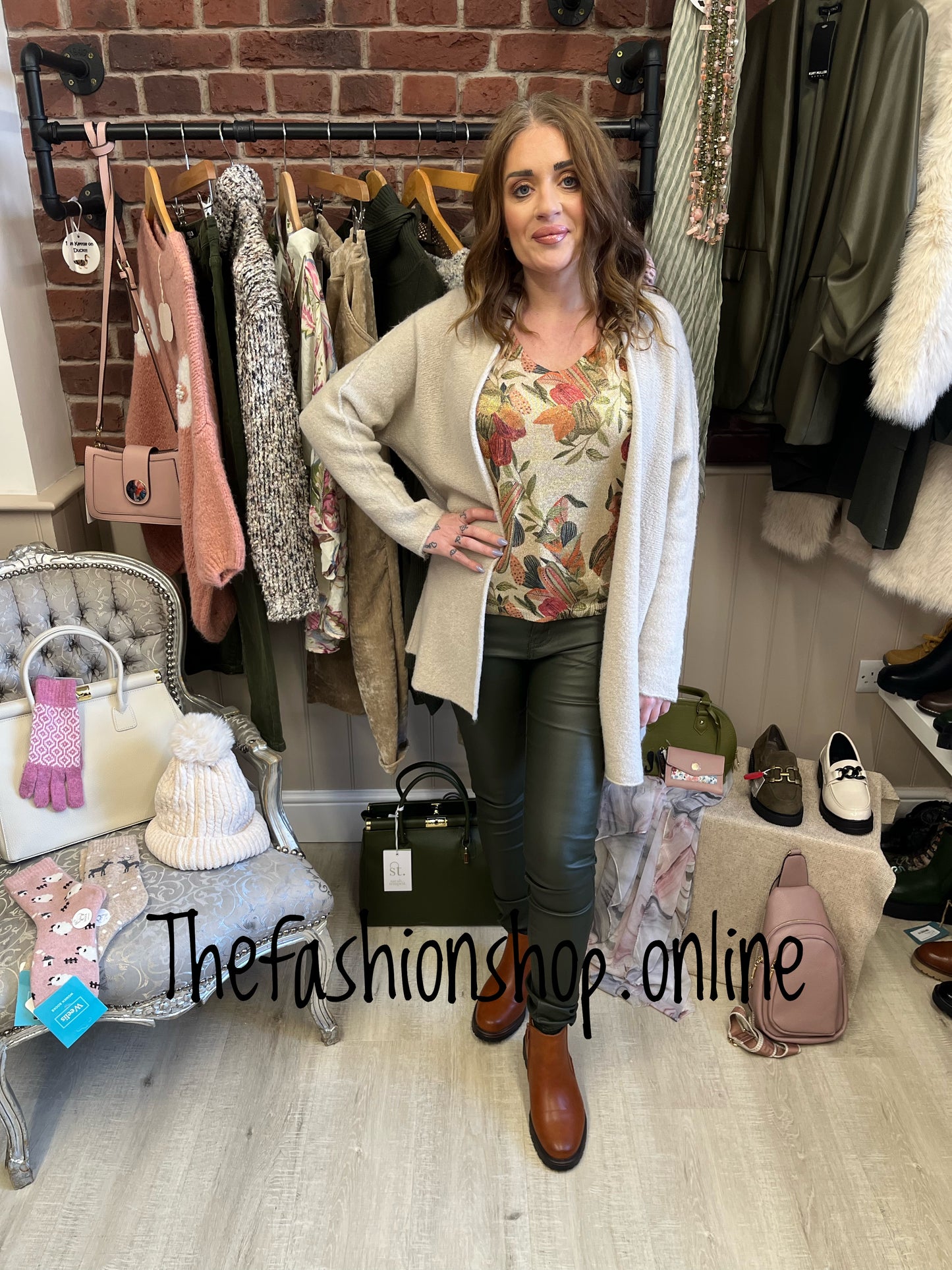 Erika beige edge to edge wool mix cardigan 8-16