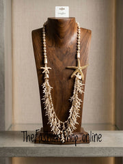 Starfish Of The Reef Necklace in Beige and Gold