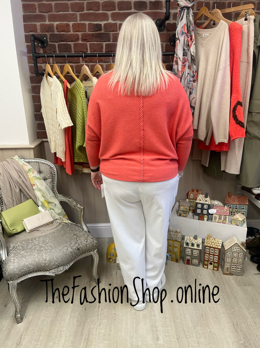 Evelyn coral criss cross back jumper 12-22