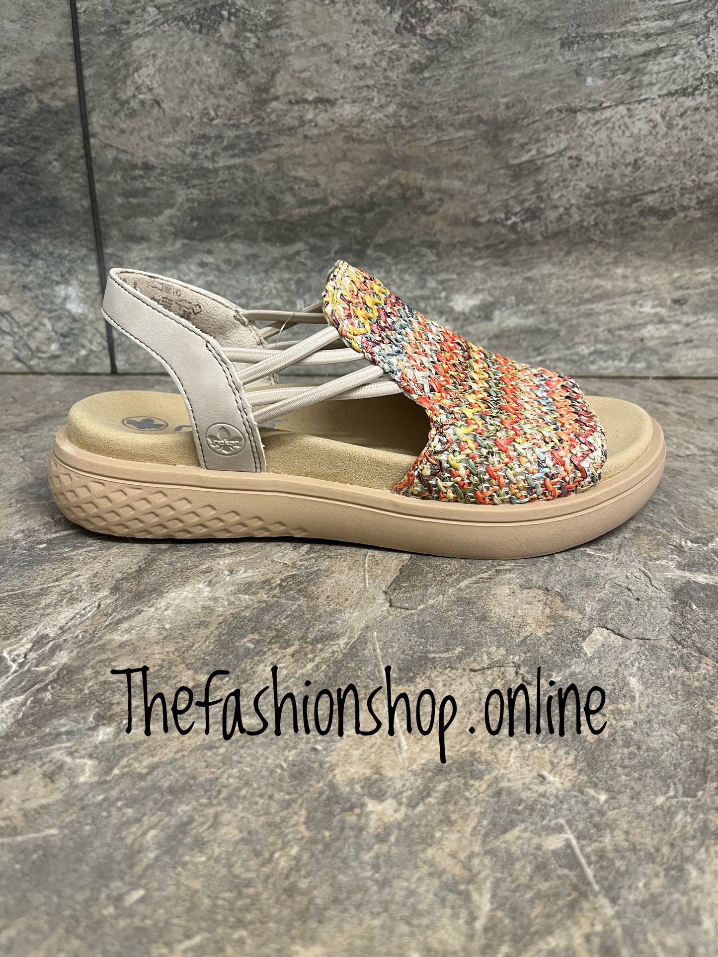 Rieker multi orange sandals sizes 4-9 (37-43)