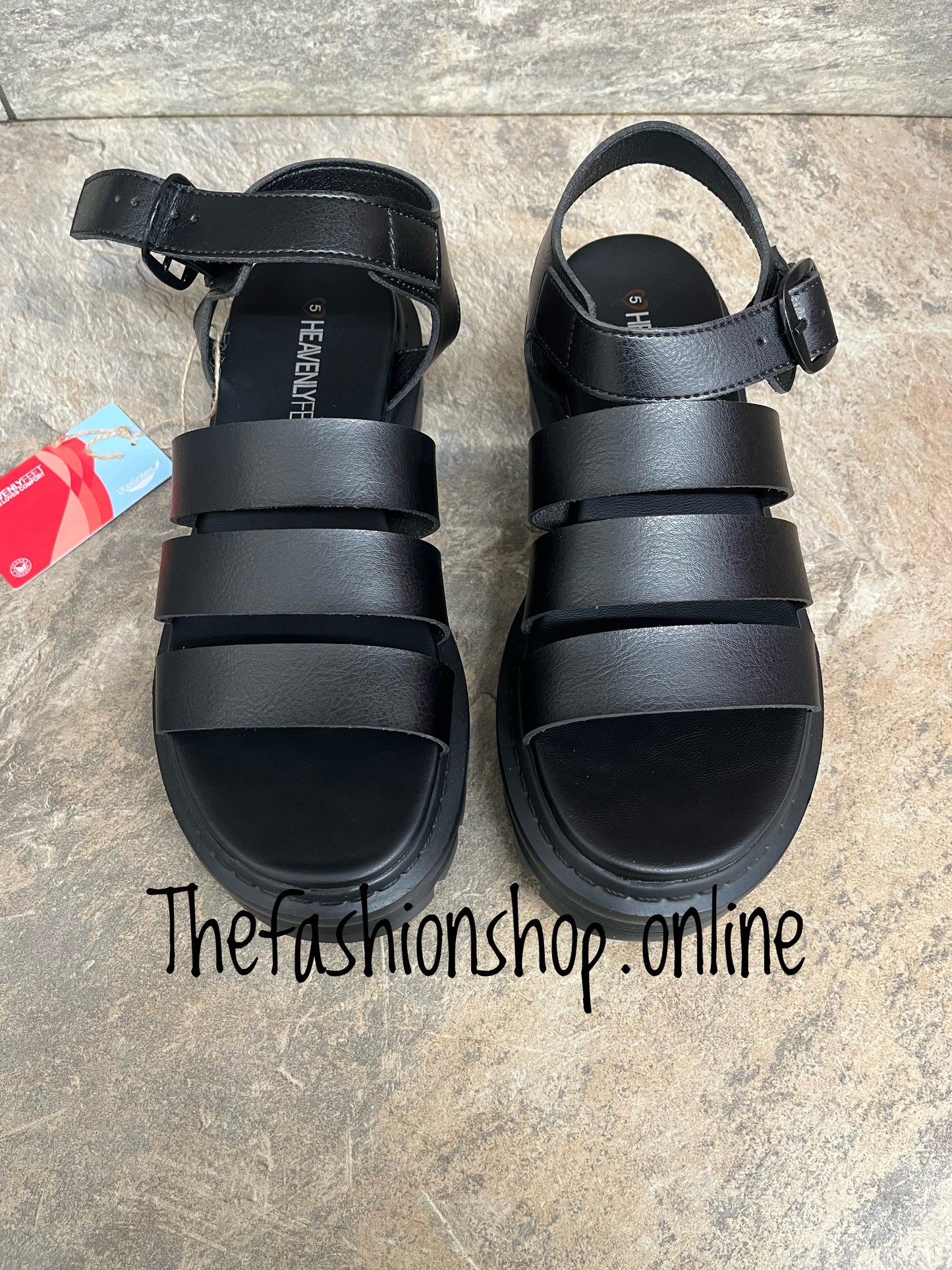 Heavenly Feet Saffron black gladiator sandal sizes 4-8 (37-42)