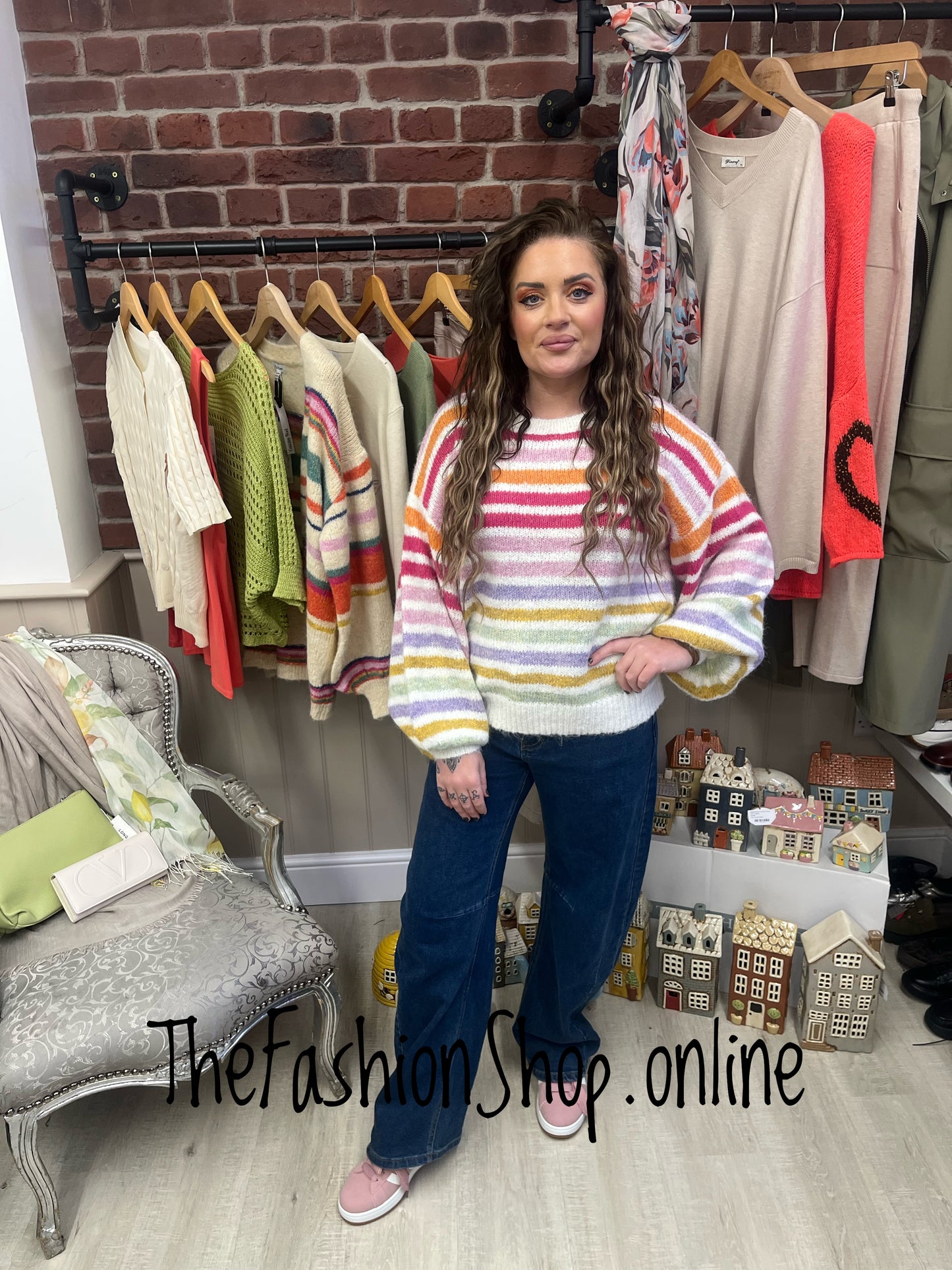 Anna wool mix striped jumper 8-12 and 14-18