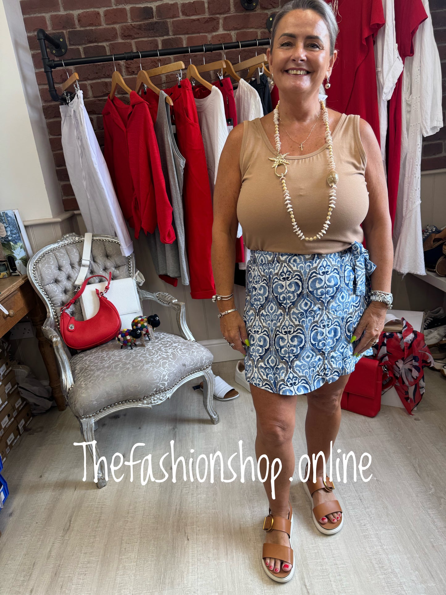 Bernie blue and white skorts sizes 8, 10 and 12