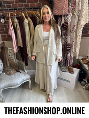 Florence beige heavy lace jacket 8-14