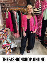 Sienna hot pink lace blouse 8-16