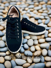 Jo & Joe Cadiz navy leather suede trainer sizes 4-8