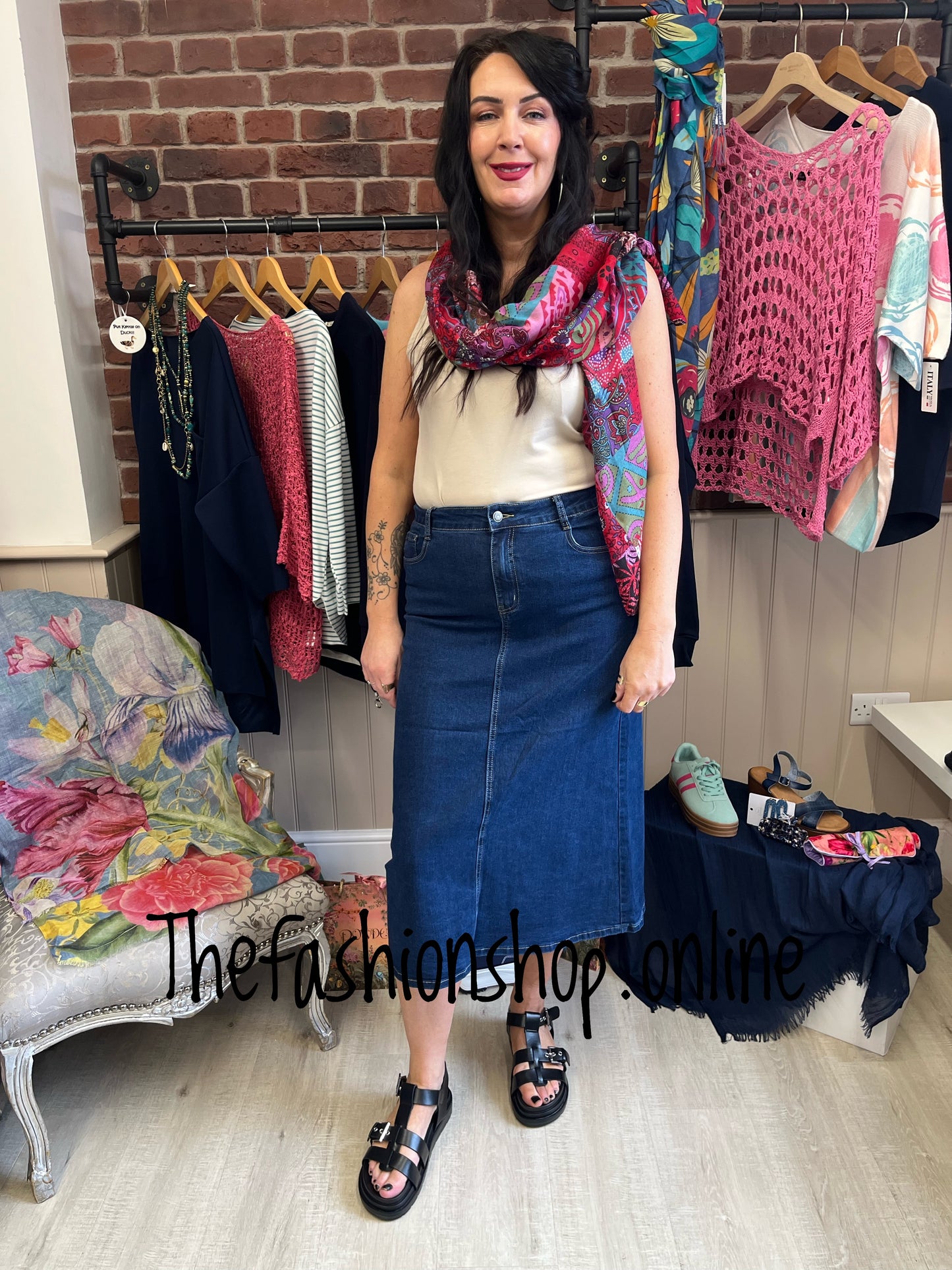 Sammy denim midi skirt sizes 10-20