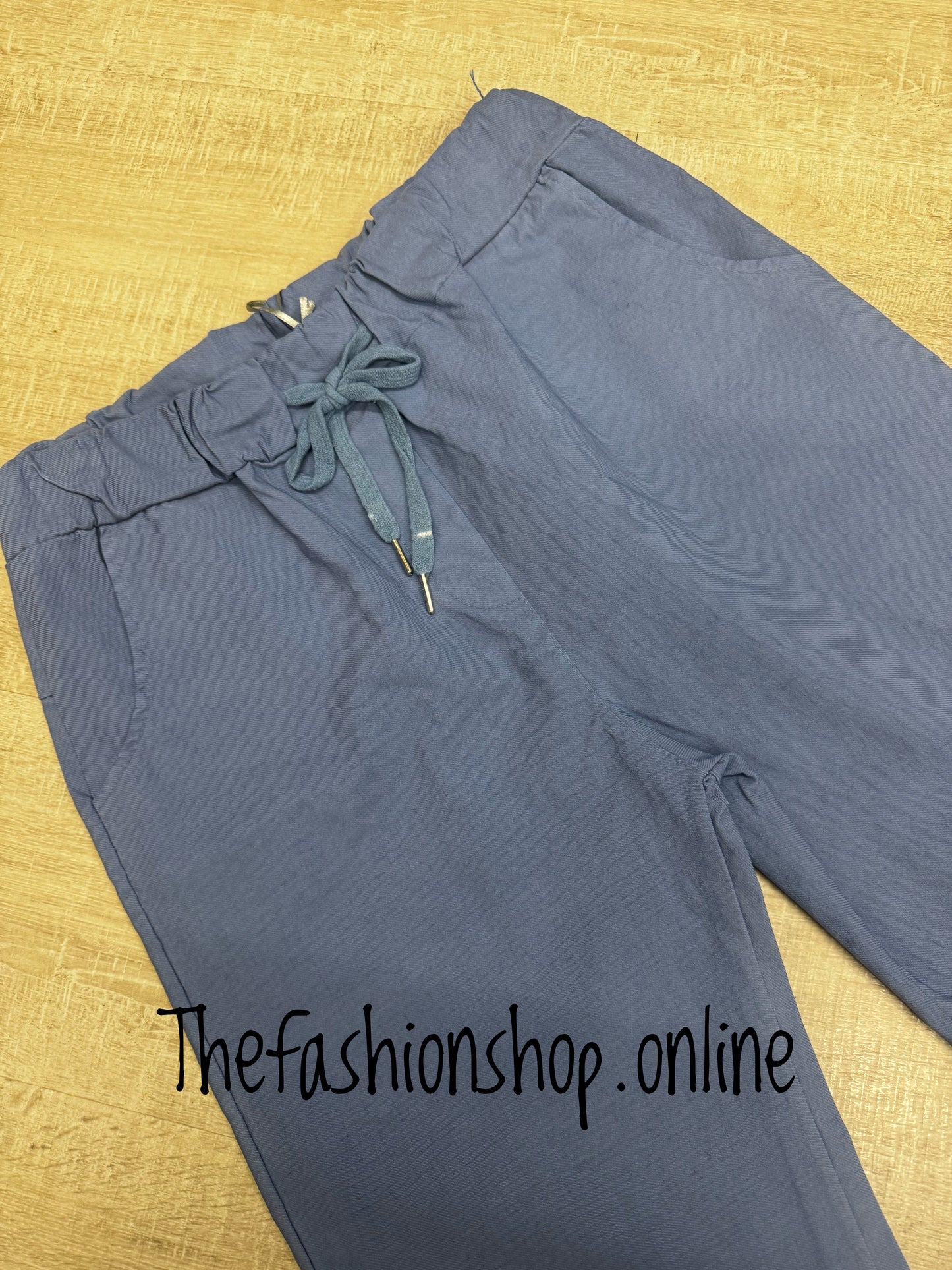 Plus size cornflower blue smooth super stretchy trousers 18-22