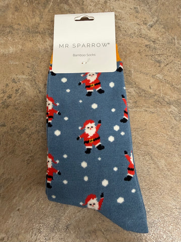 Mr Sparrow Jolly Santa Denim Socks 7-11