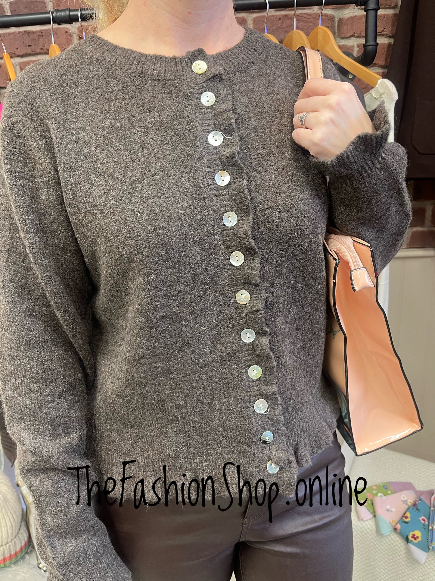 Paloma coffee wool mix cardigan 8-16