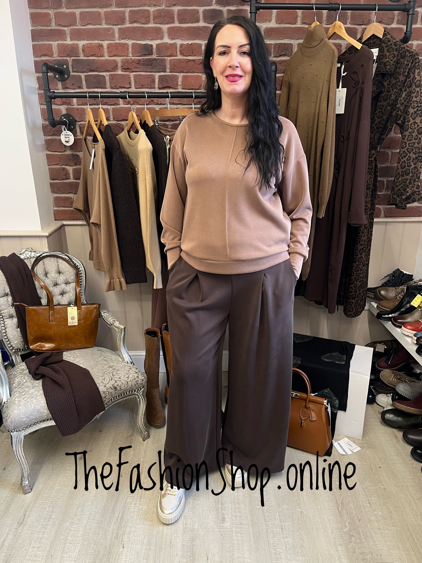 Zena Camel Front Seam Sweatshirt 8-14