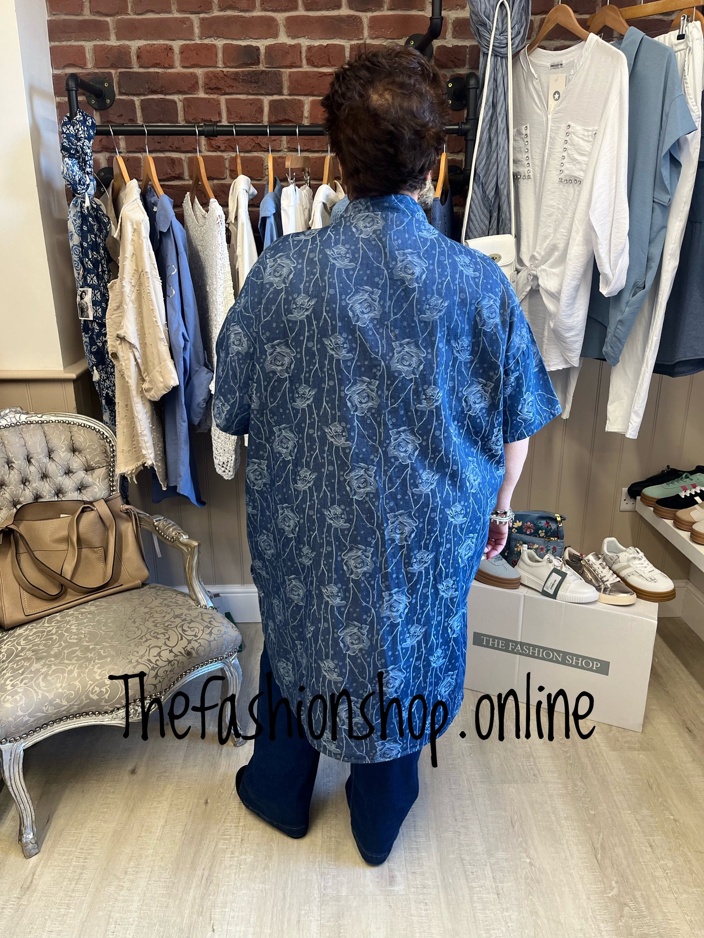 Fly Out navy floral shirt 16-24