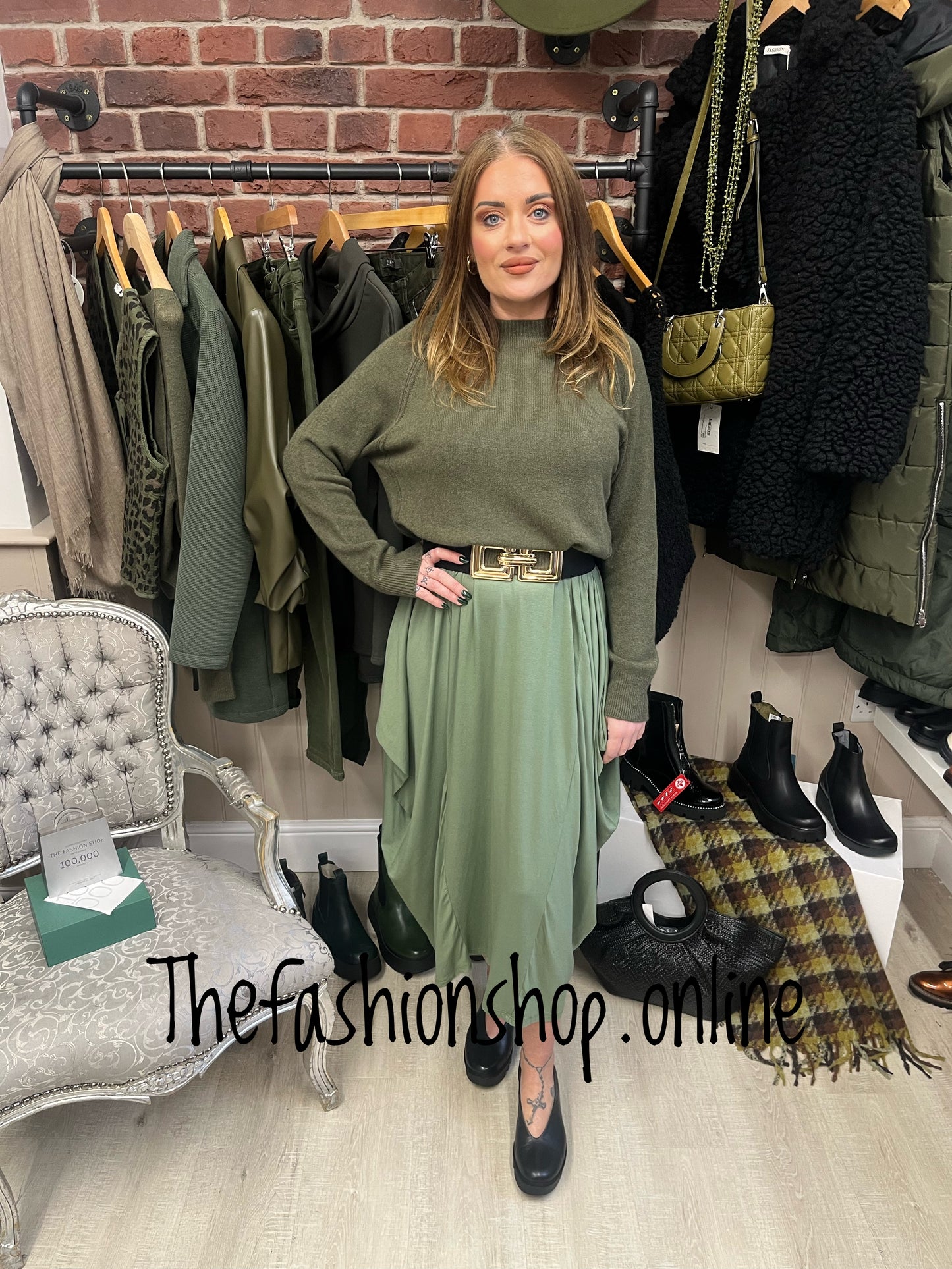 Vest top magic dress in khaki 8-18