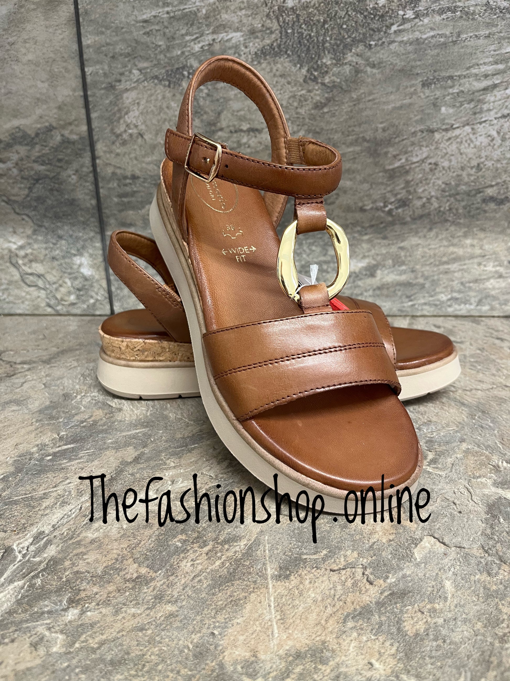 Wedge Sandals Sandales Tamaris Touch It Tamaris Cognac Wide Fit