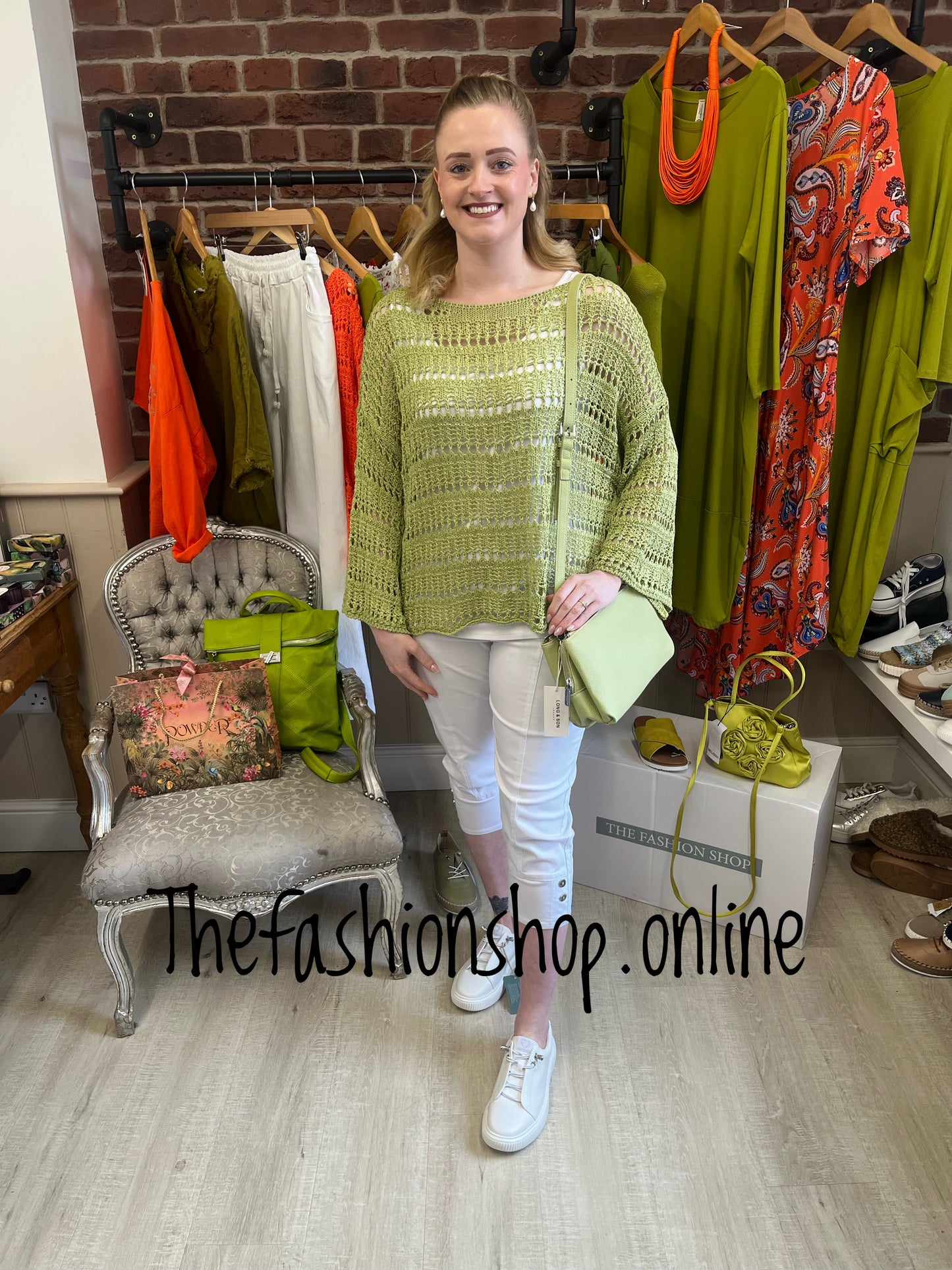 Maddy olive crochet top 10-20