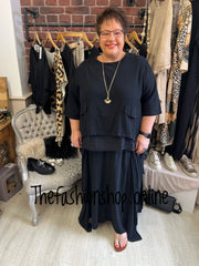 Premium black chic skirt co-ord 14-24