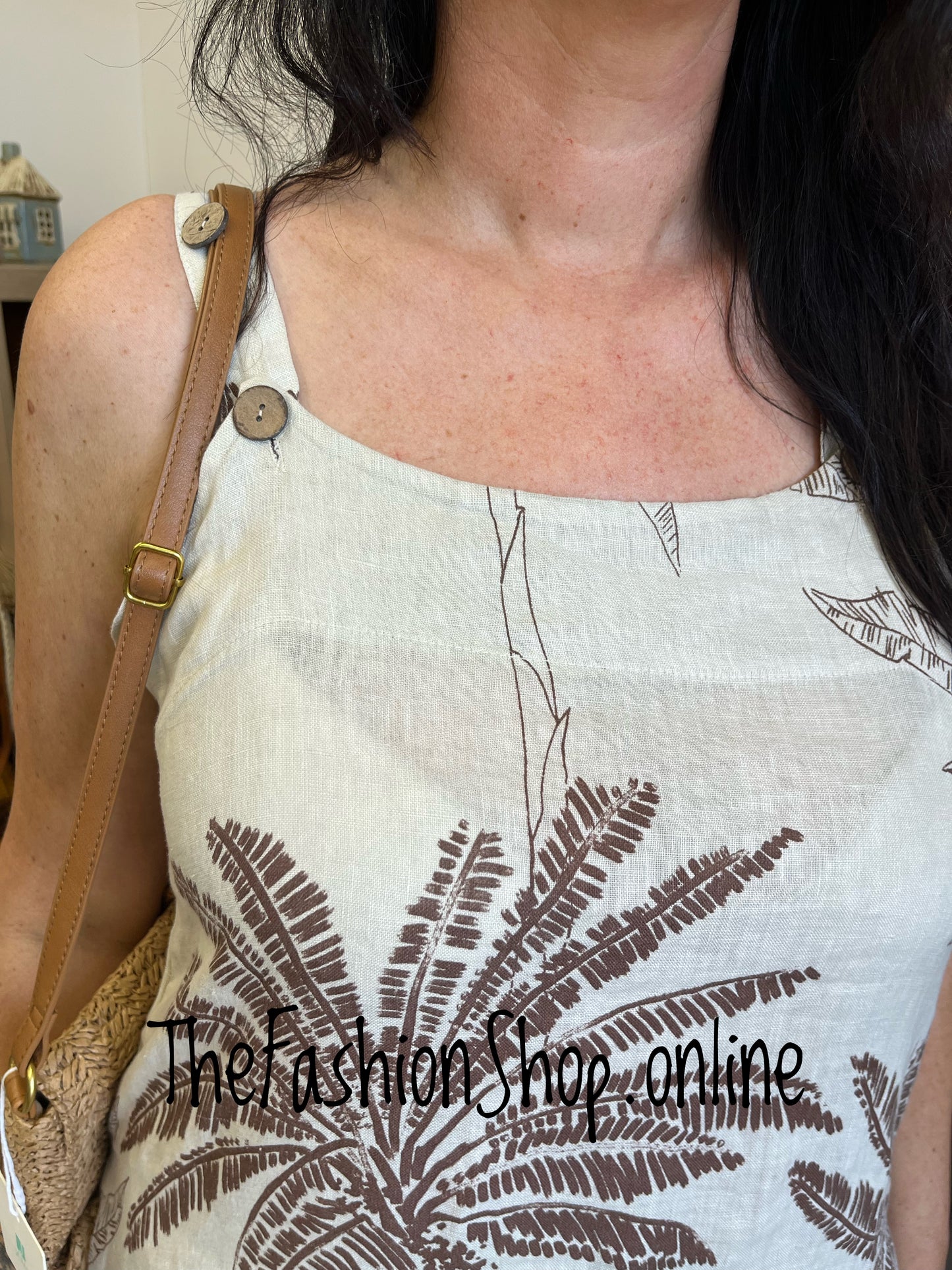 Jillian beige linen dress 8-14