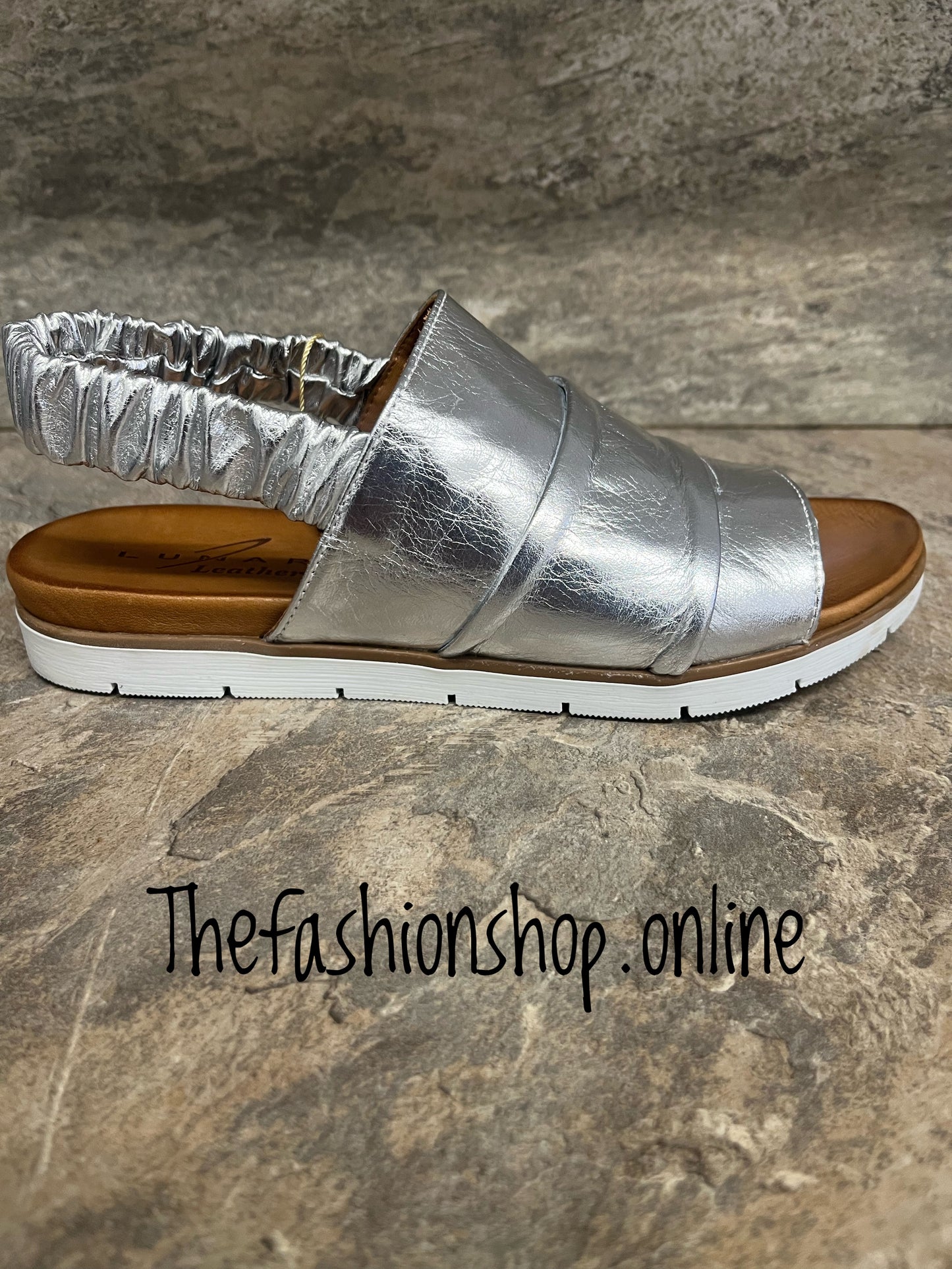 Lunar Samantha silver leather sandals sizes 4-8 (37-41)
