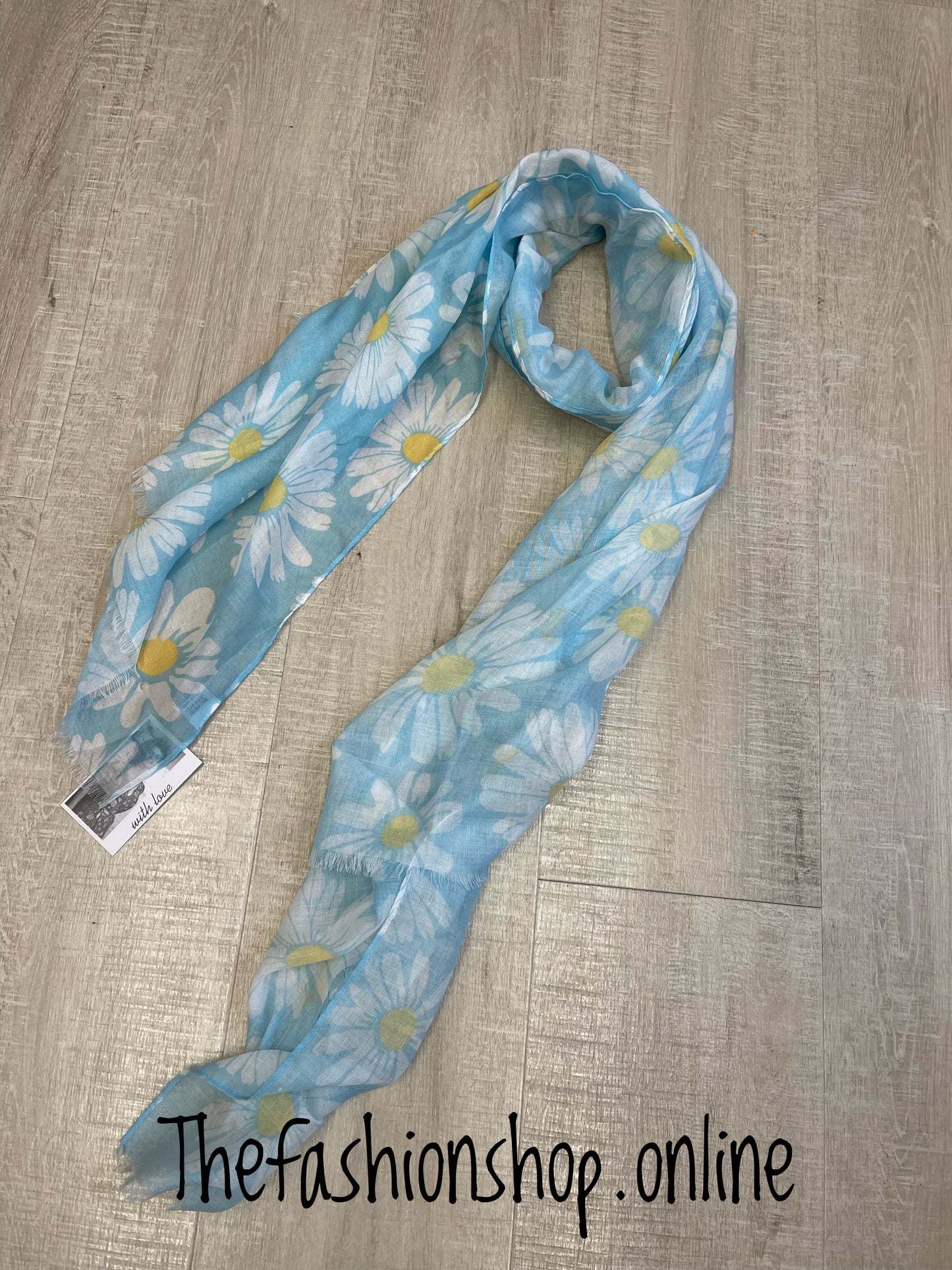 Light blue daisy scarf