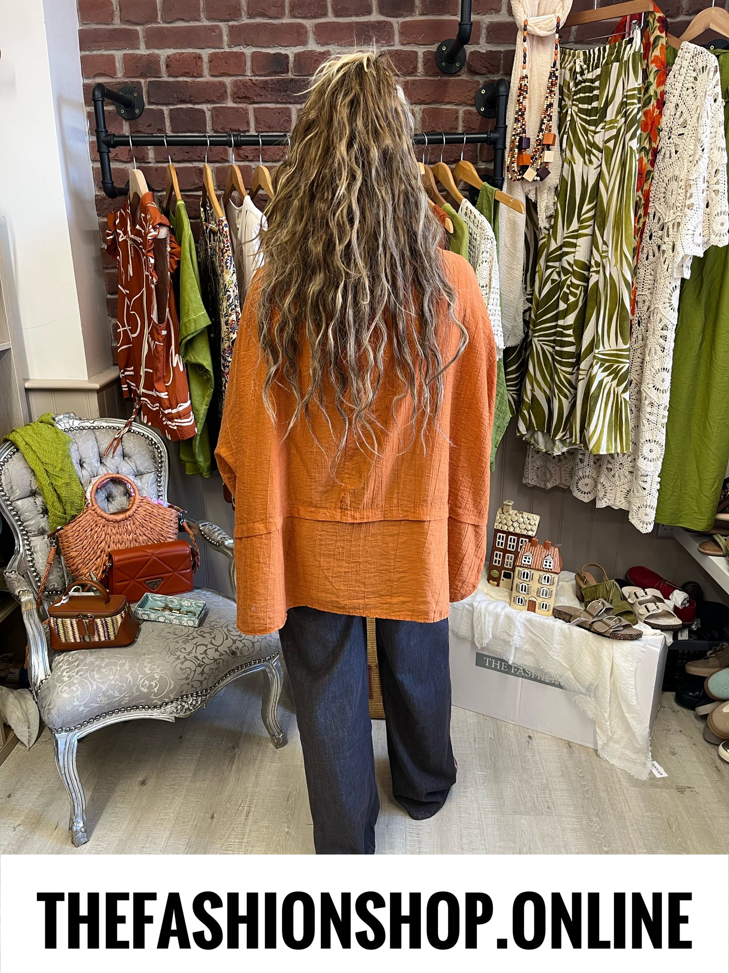 Cleo cinnamon button top 16-22