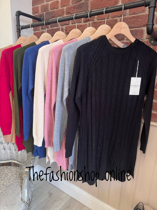 Rosie black cashmere mix cable knit jumper 12-16