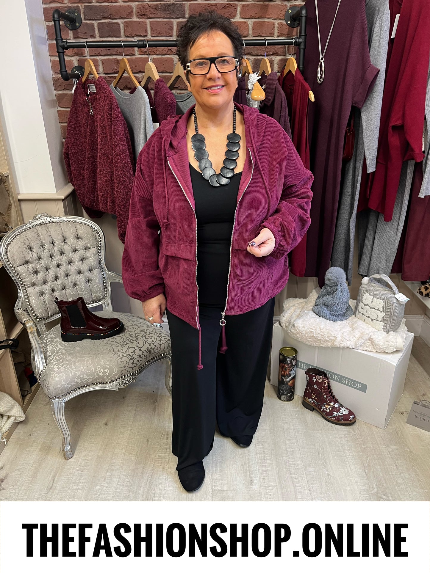 Margot mulberry jumbo cord jacket 16-22