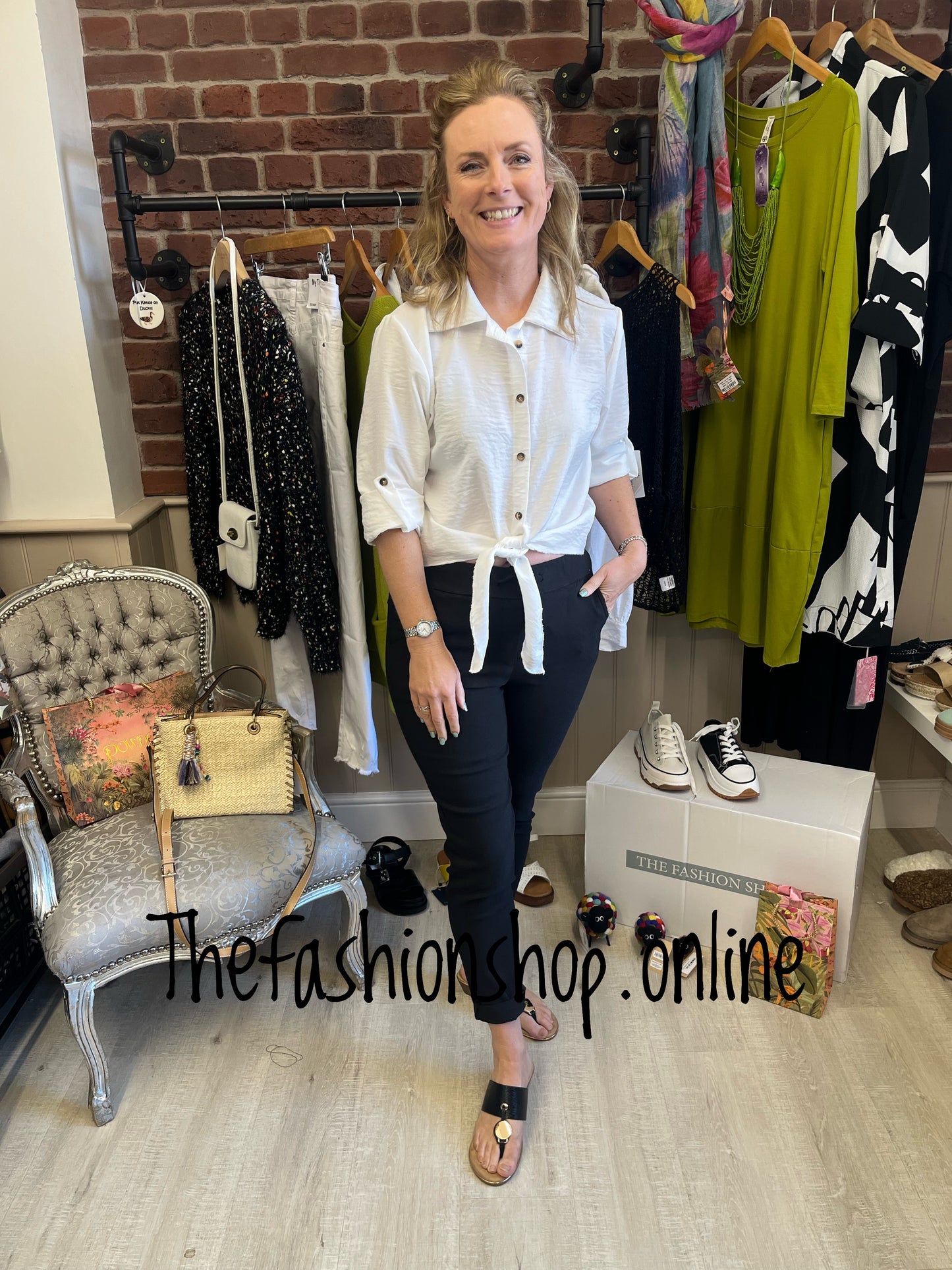 Maeve white tie front shirt 8-14