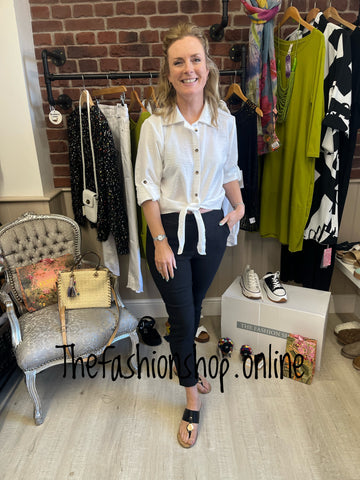 Maeve white tie front shirt 8-14