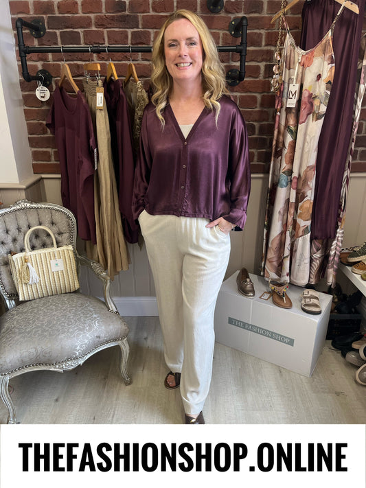 Remi mulberry button up blouse 10-16