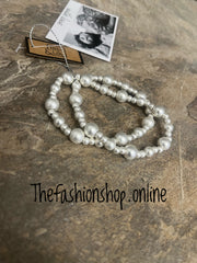 Jess & Lou silver stretch duo bracelets