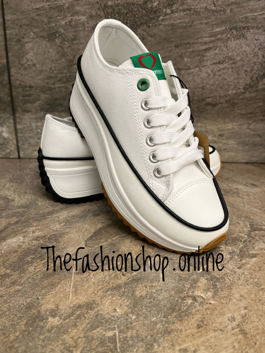 Heavenly Feet Strata white trainers sizes 3-7 (36-41)