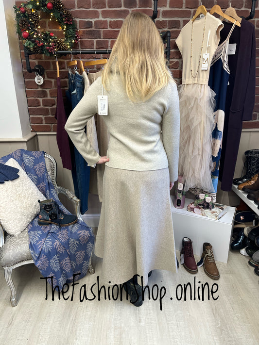 Heather beige faux fur collar coatigan 8-12