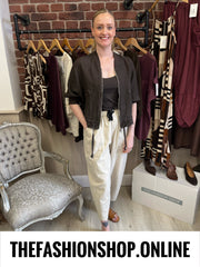 Patsy brown linen jacket 8-14