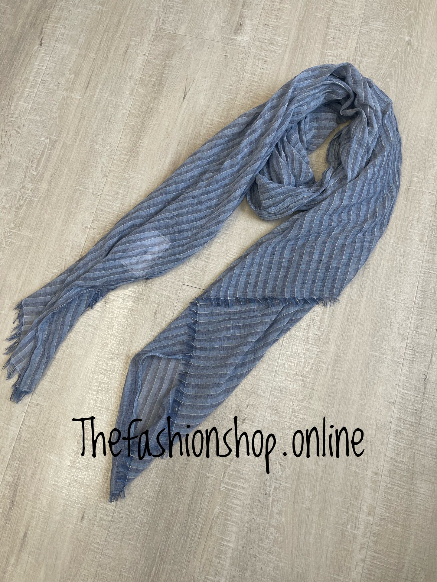 Shades of blue pinstripe scarf