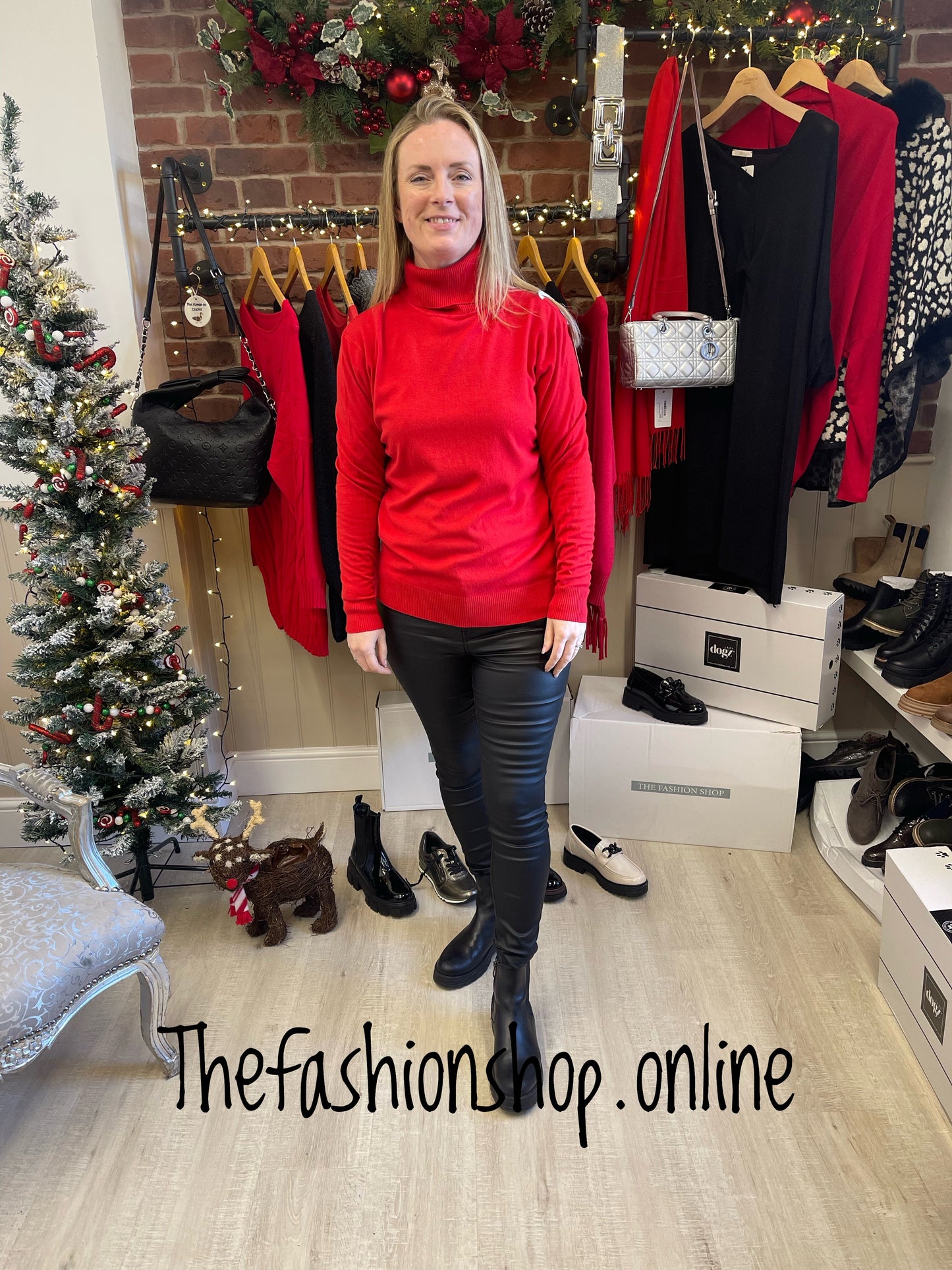 Red polo neck jumper 12-16